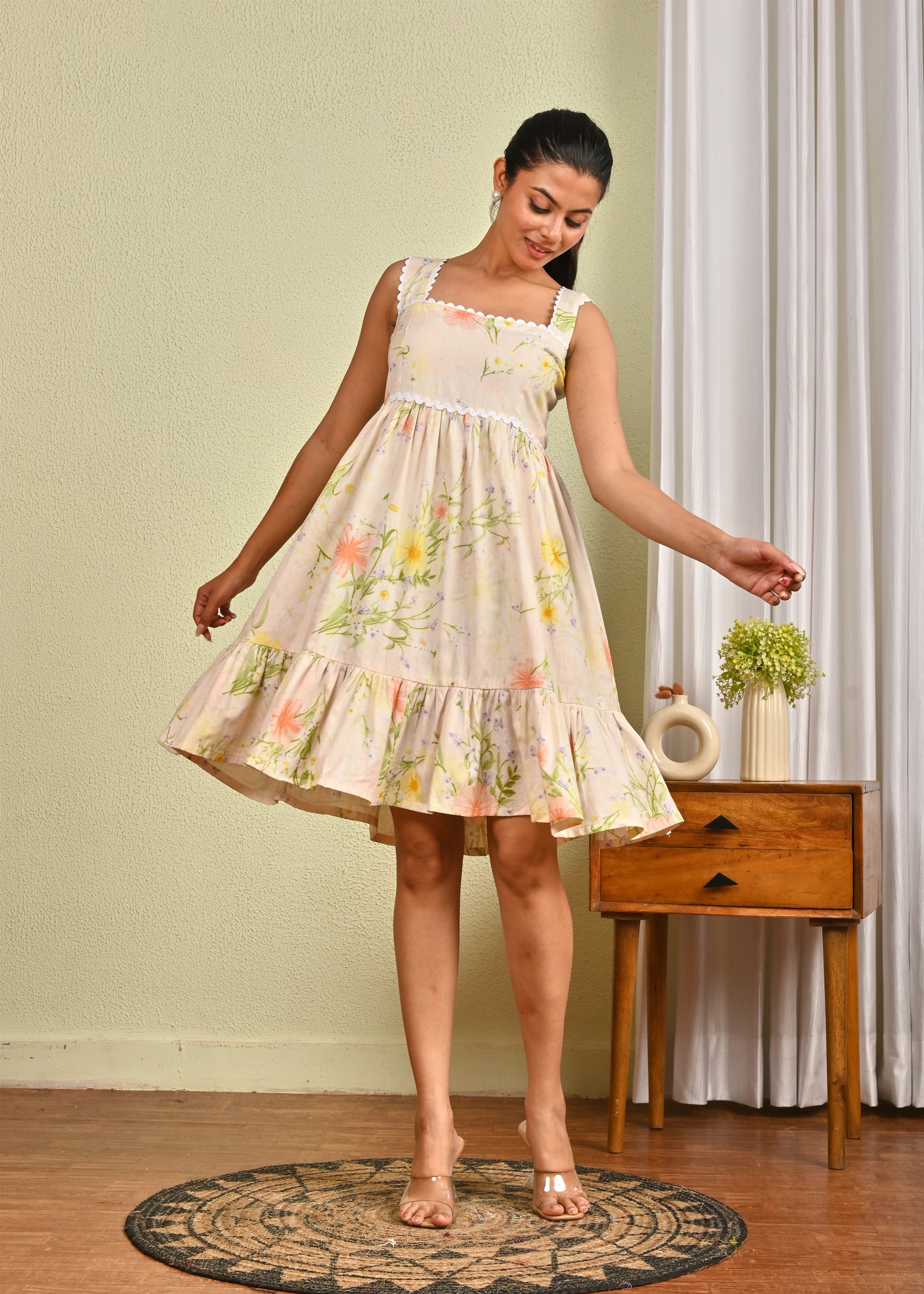 Summer Serenade Scallop-Trim Dress