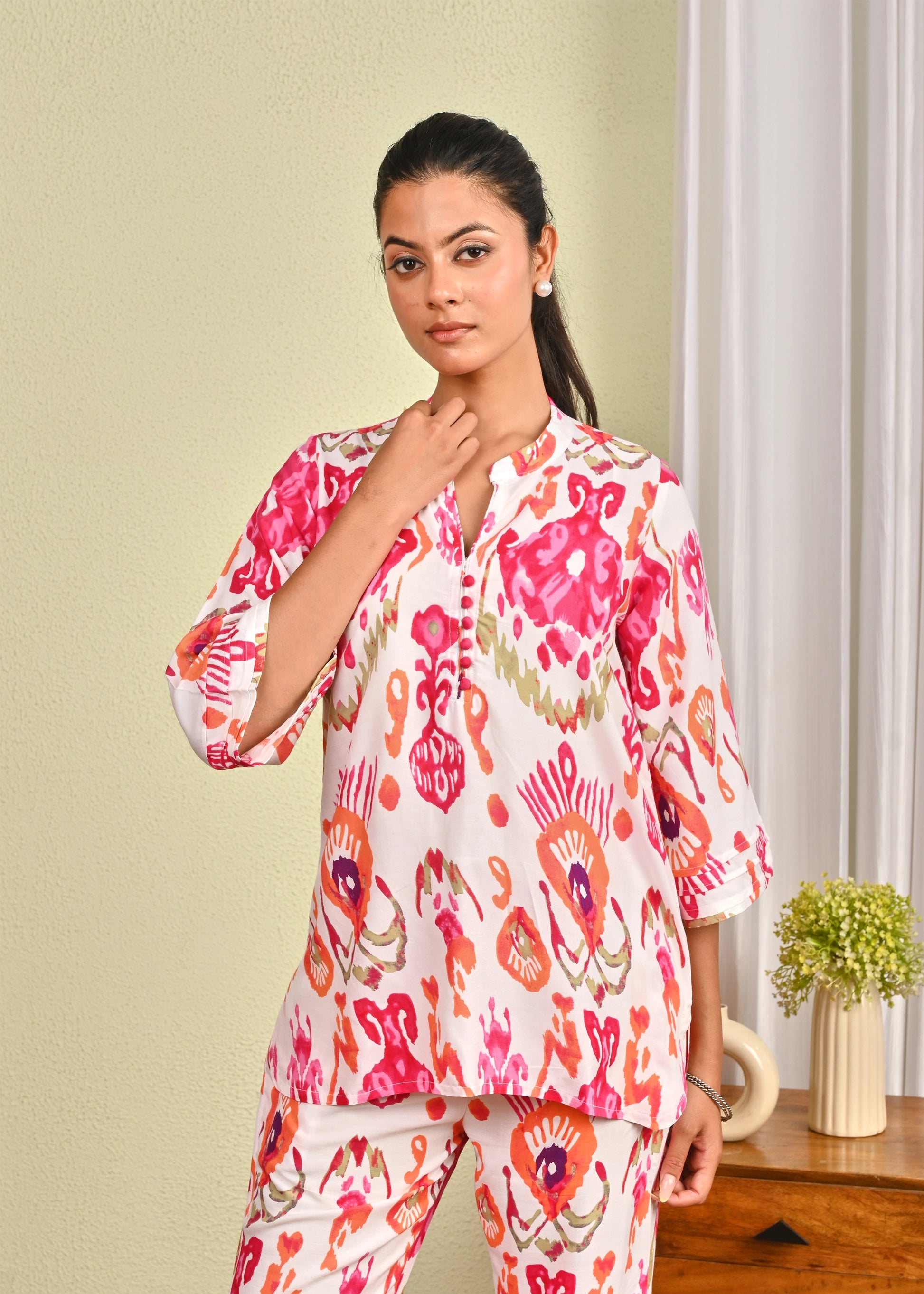 Relaxed Ikat Print Co-ord Set