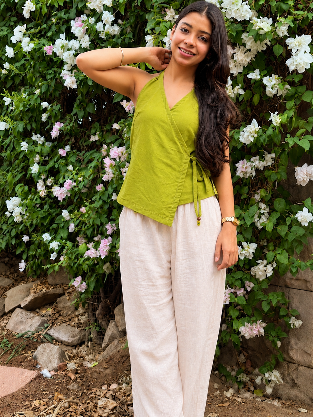 Lime Green Wrap Top