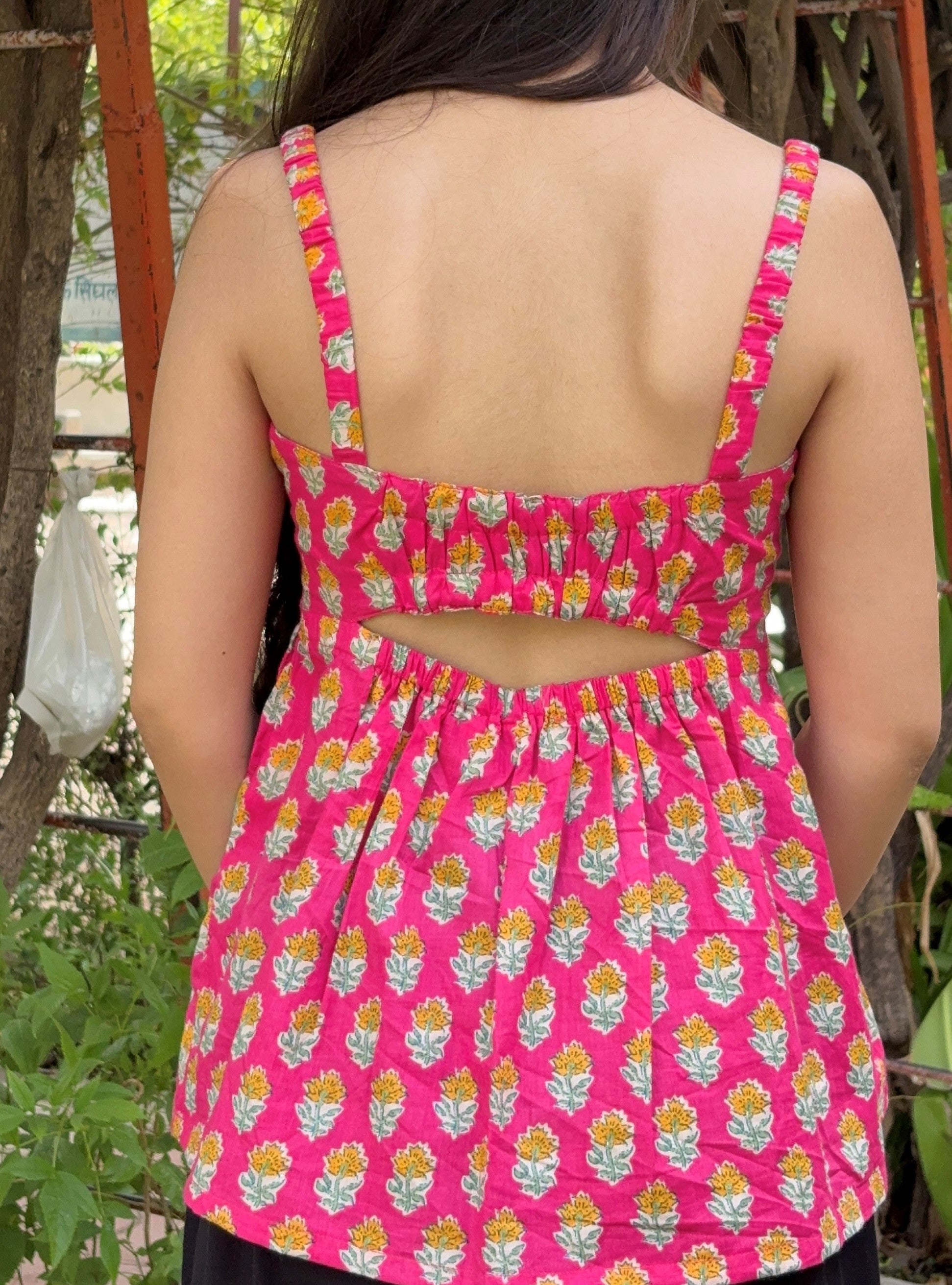 Pink Petal Peplum Kurti