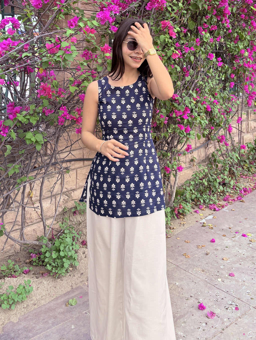 Navy Backless Short Kurti