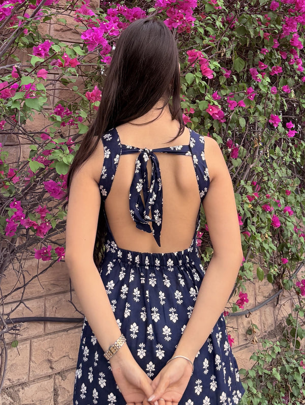 Navy Backless Short Kurti