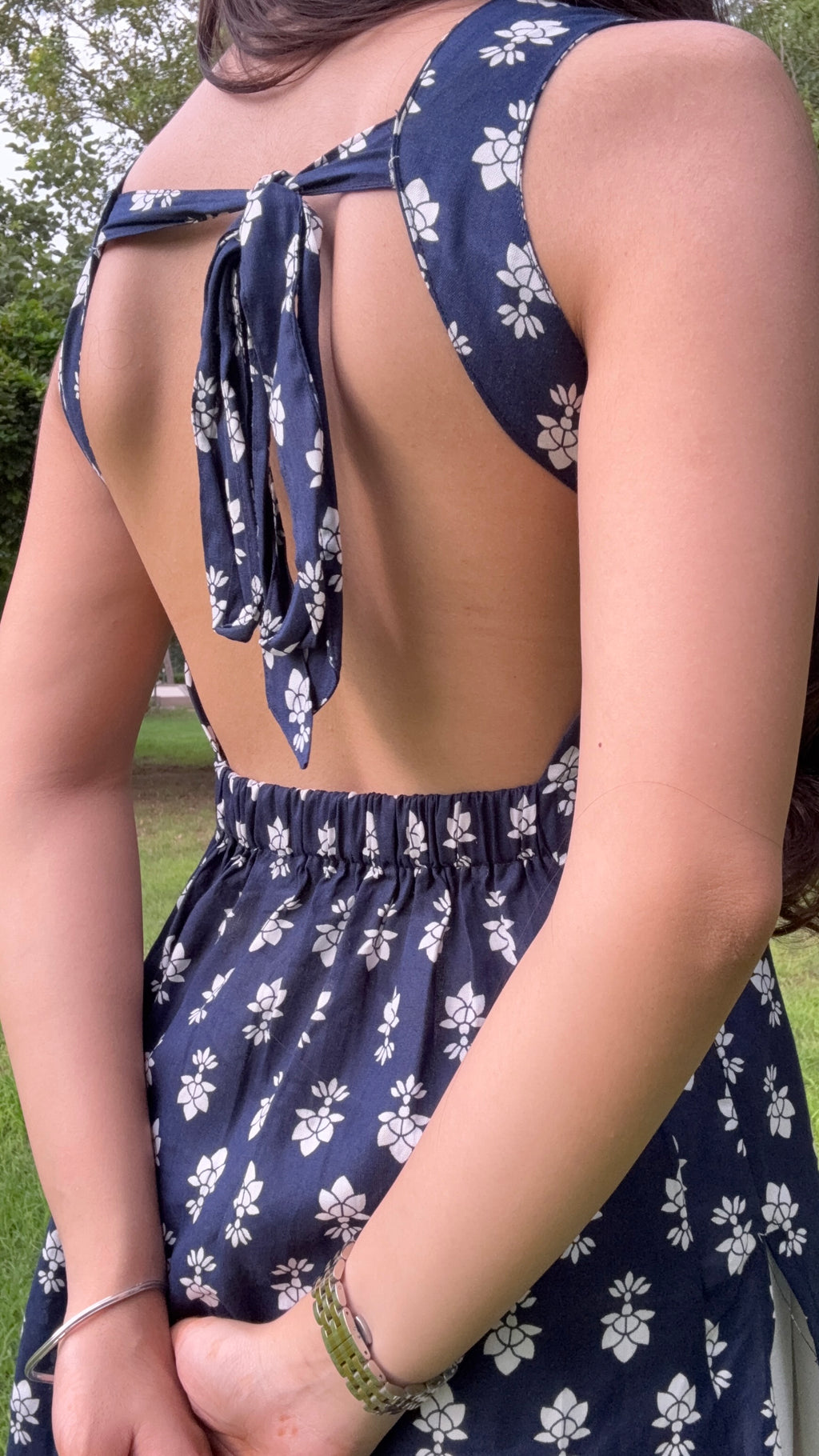 Navy Backless Short Kurti