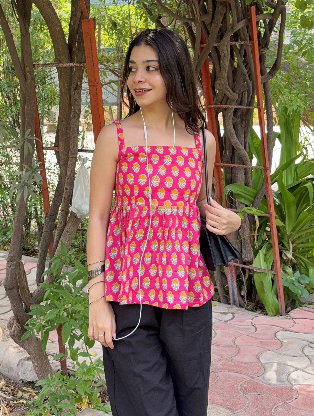 Pink Petal Peplum Kurti