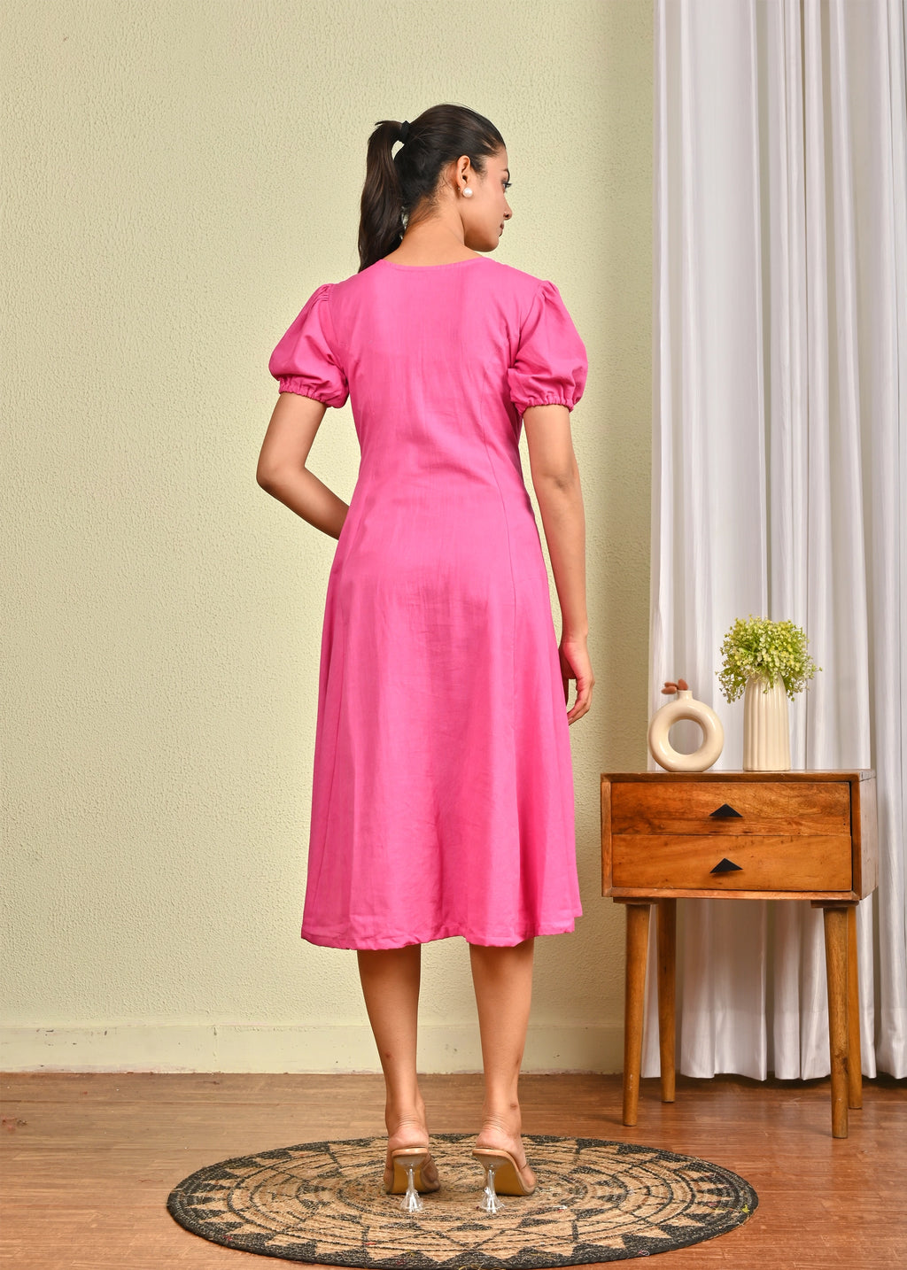Candy Pop Charm Pink Midi Dress