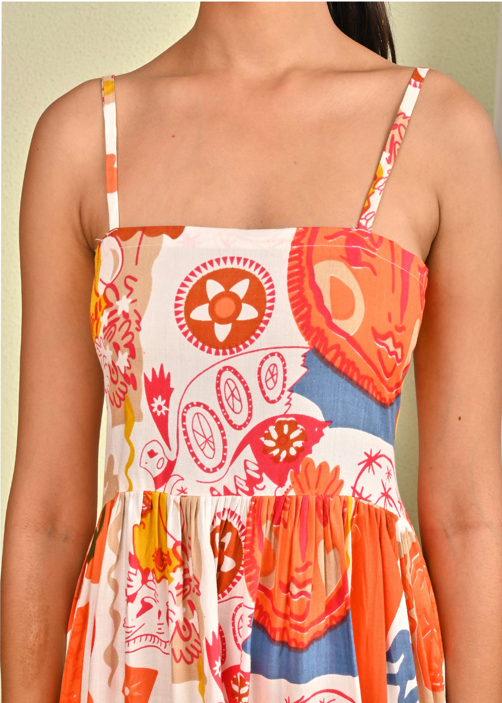 Boho Abstract Midi Dress