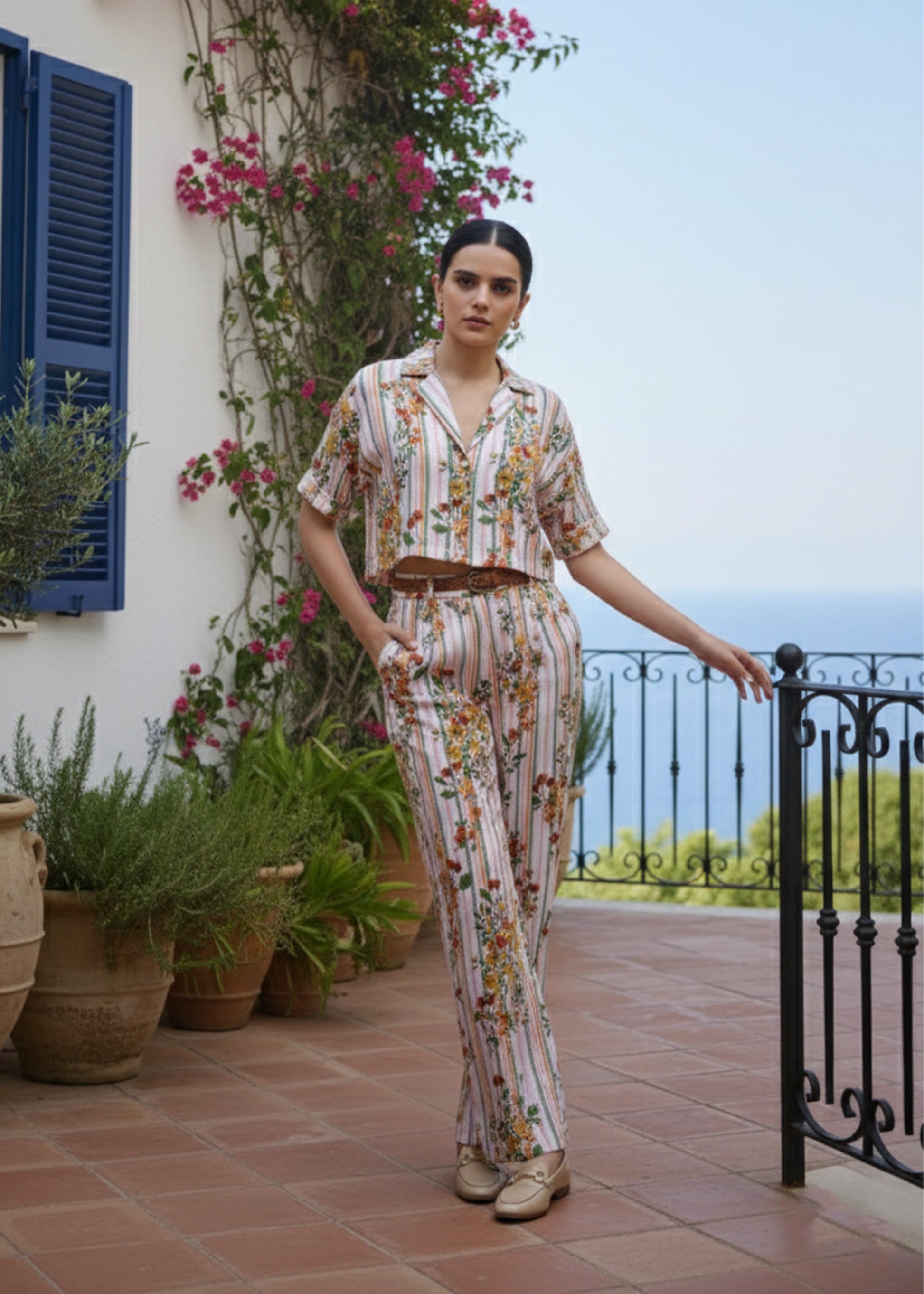 Stripeura Crop-trouser