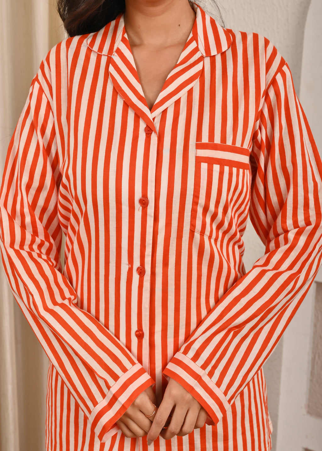 Orange & White Striped Co-ord Set