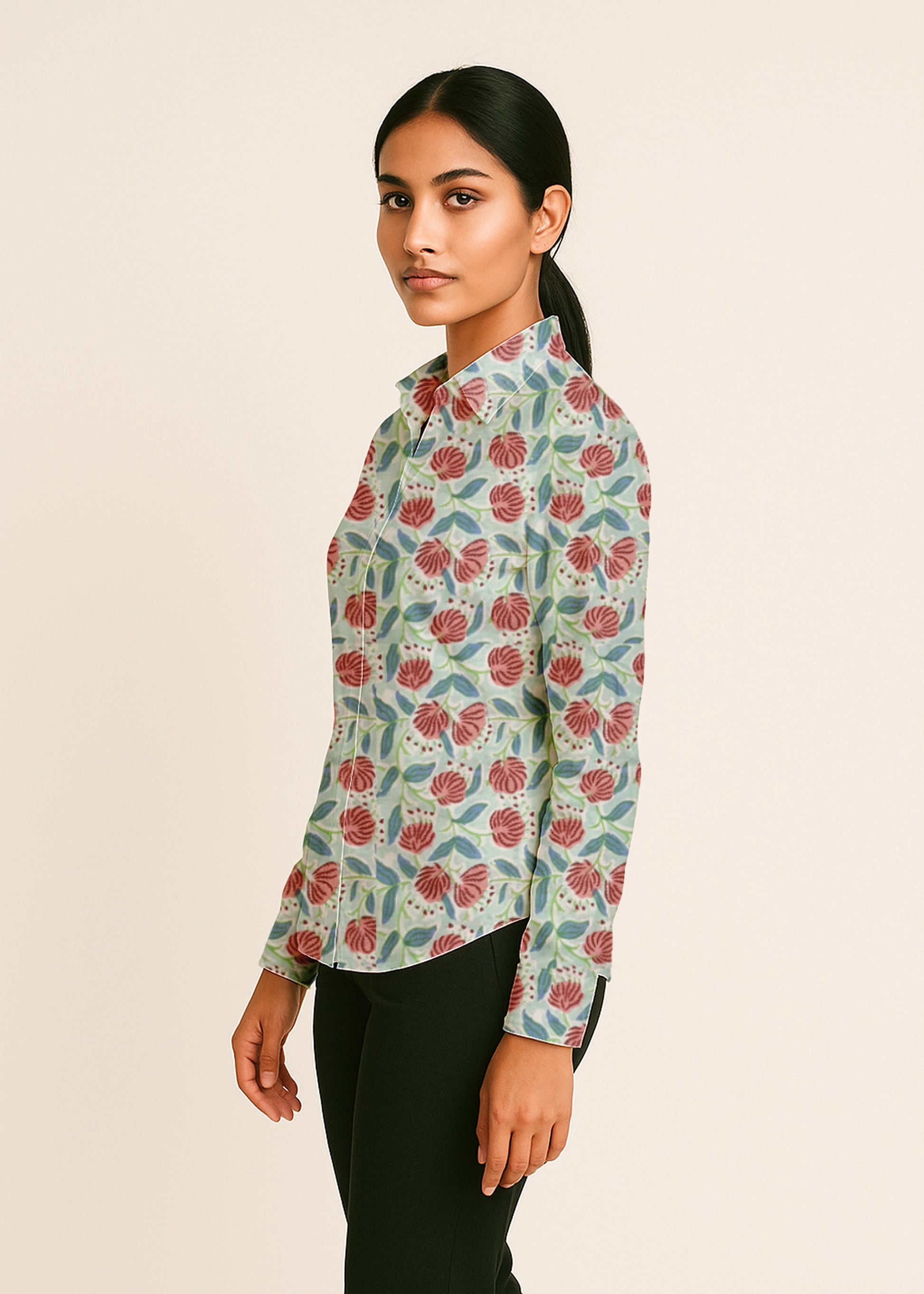 Garden Whisper Floral Cotton Shirt