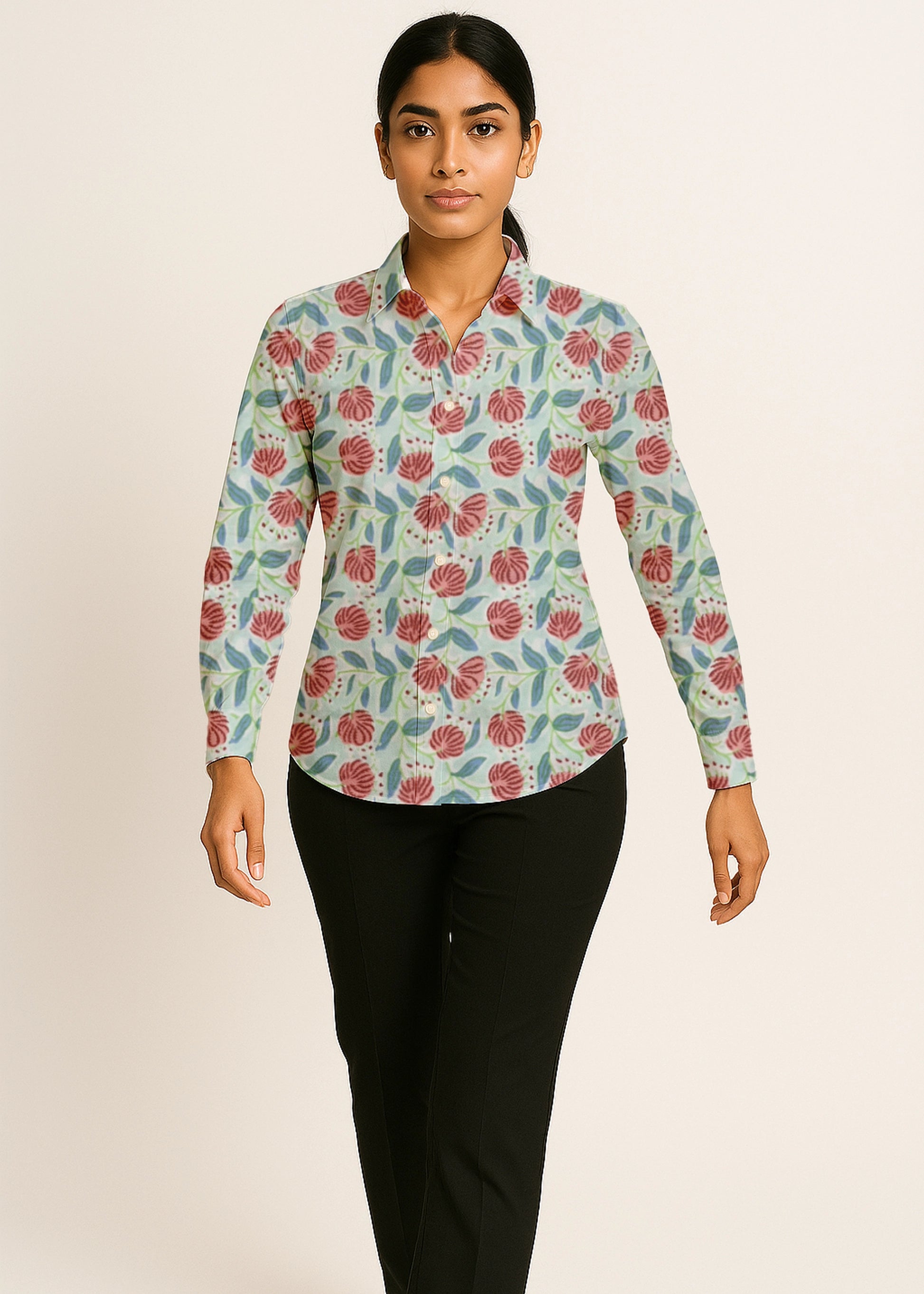 Garden Whisper Floral Cotton Shirt