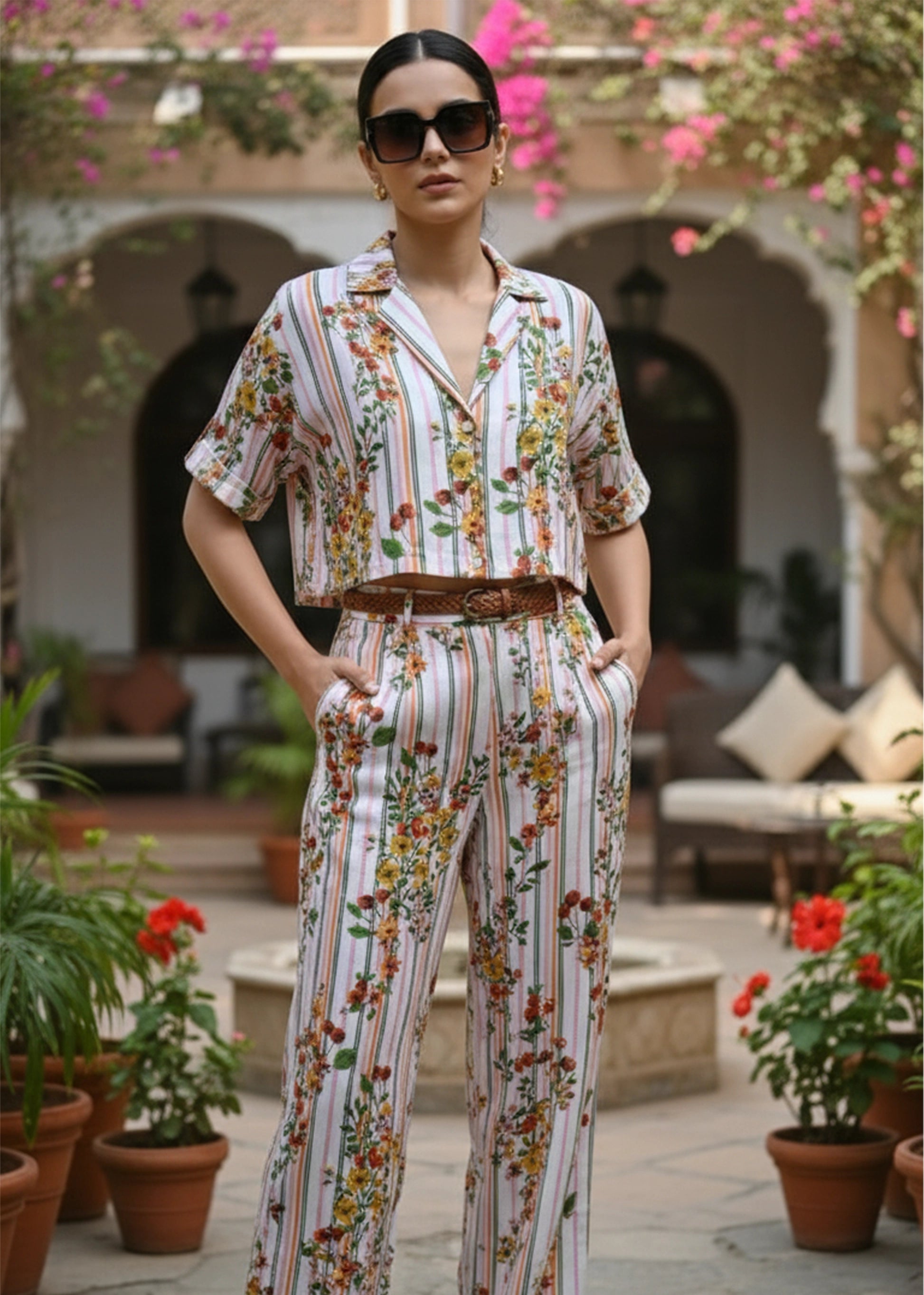 Stripeura Crop-trouser