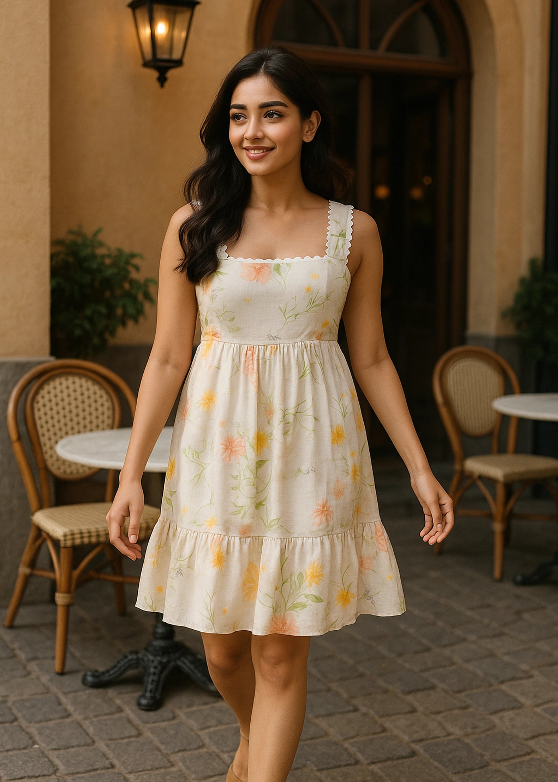 Summer Serenade Scallop-Trim Dress