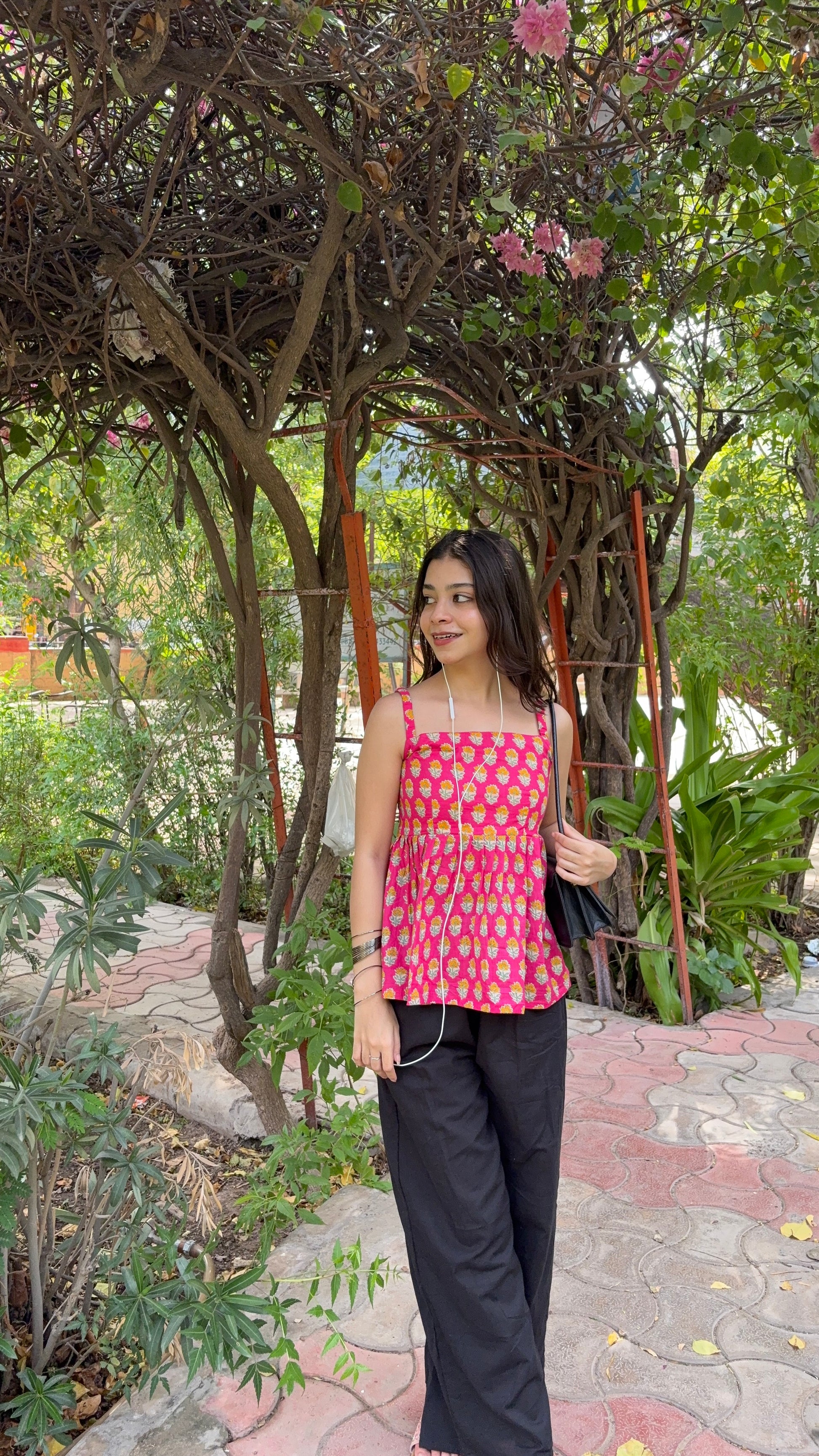 Pink Petal Peplum Kurti