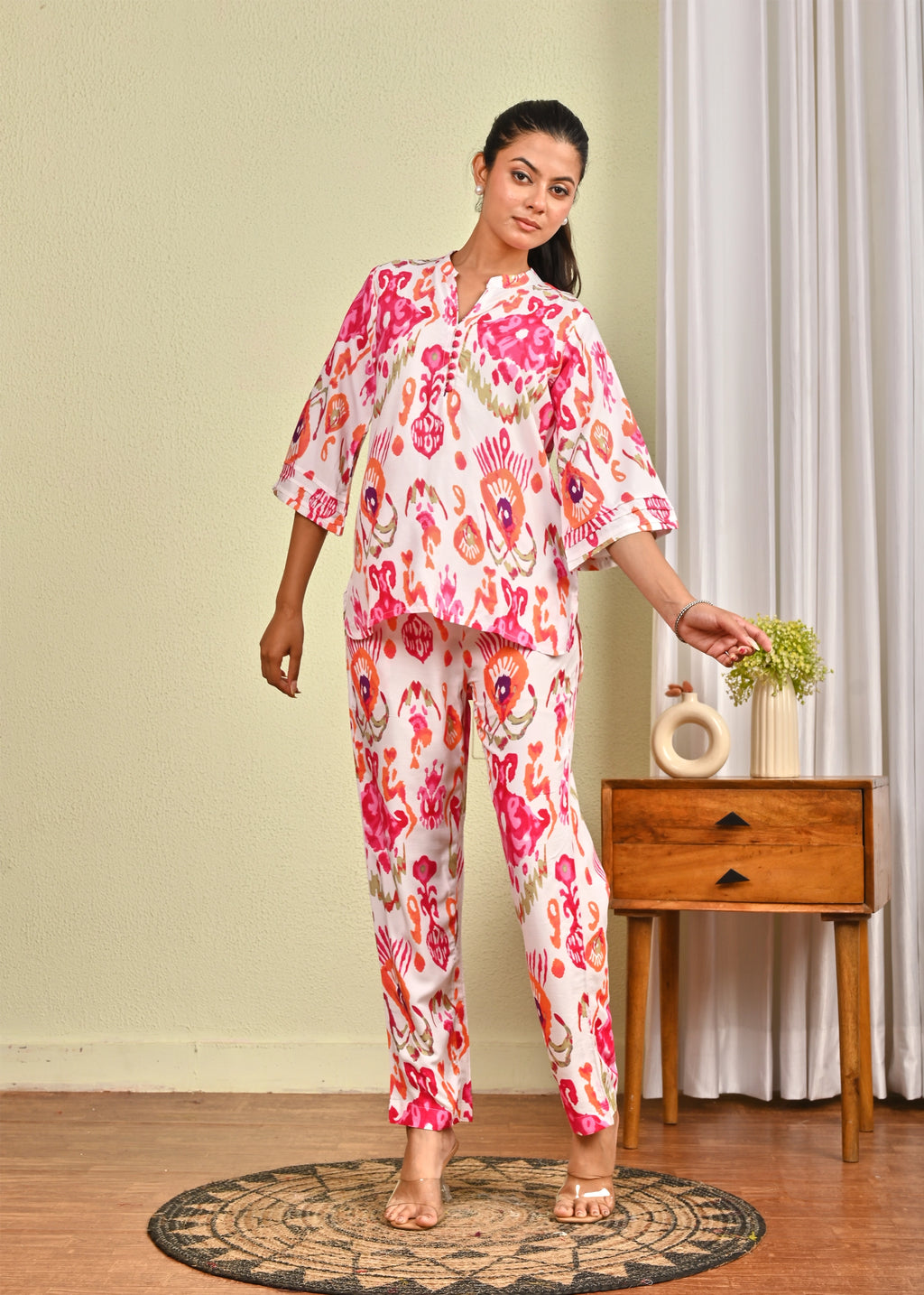 Relaxed Ikat Print Co-ord Set