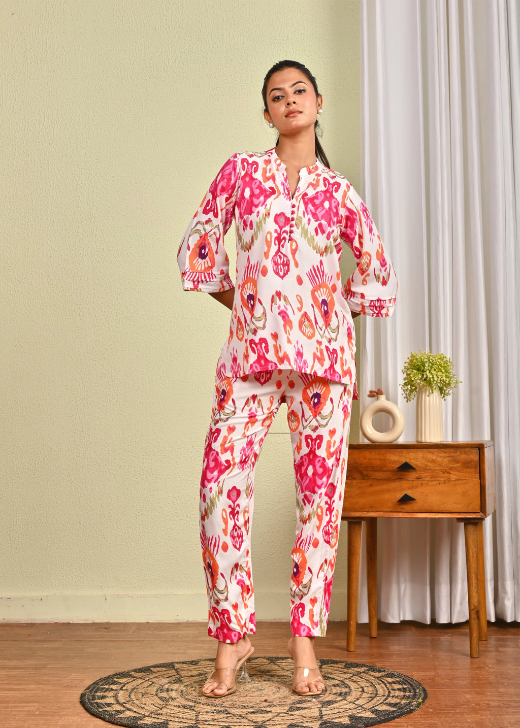 Relaxed Ikat Print Co-ord Set