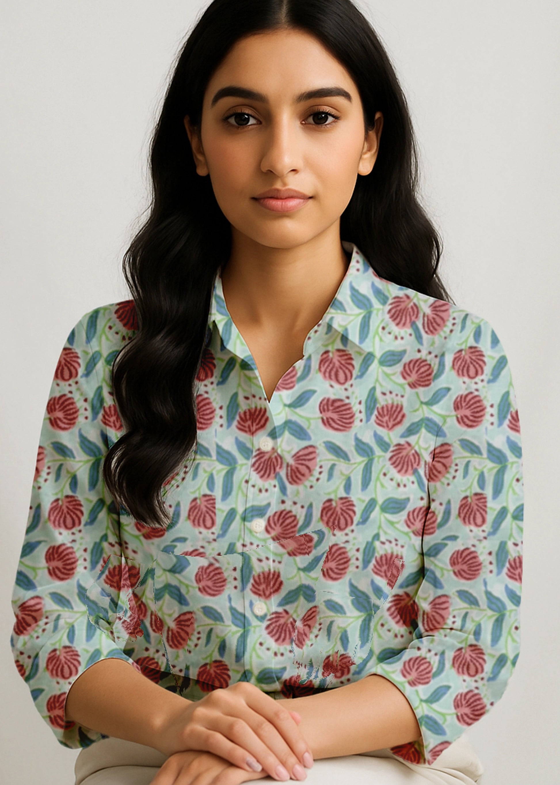 Garden Whisper Floral Cotton Shirt