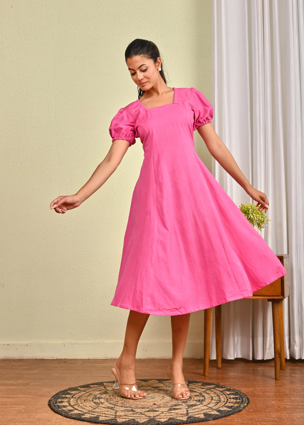 Candy Pop Charm Pink Midi Dress