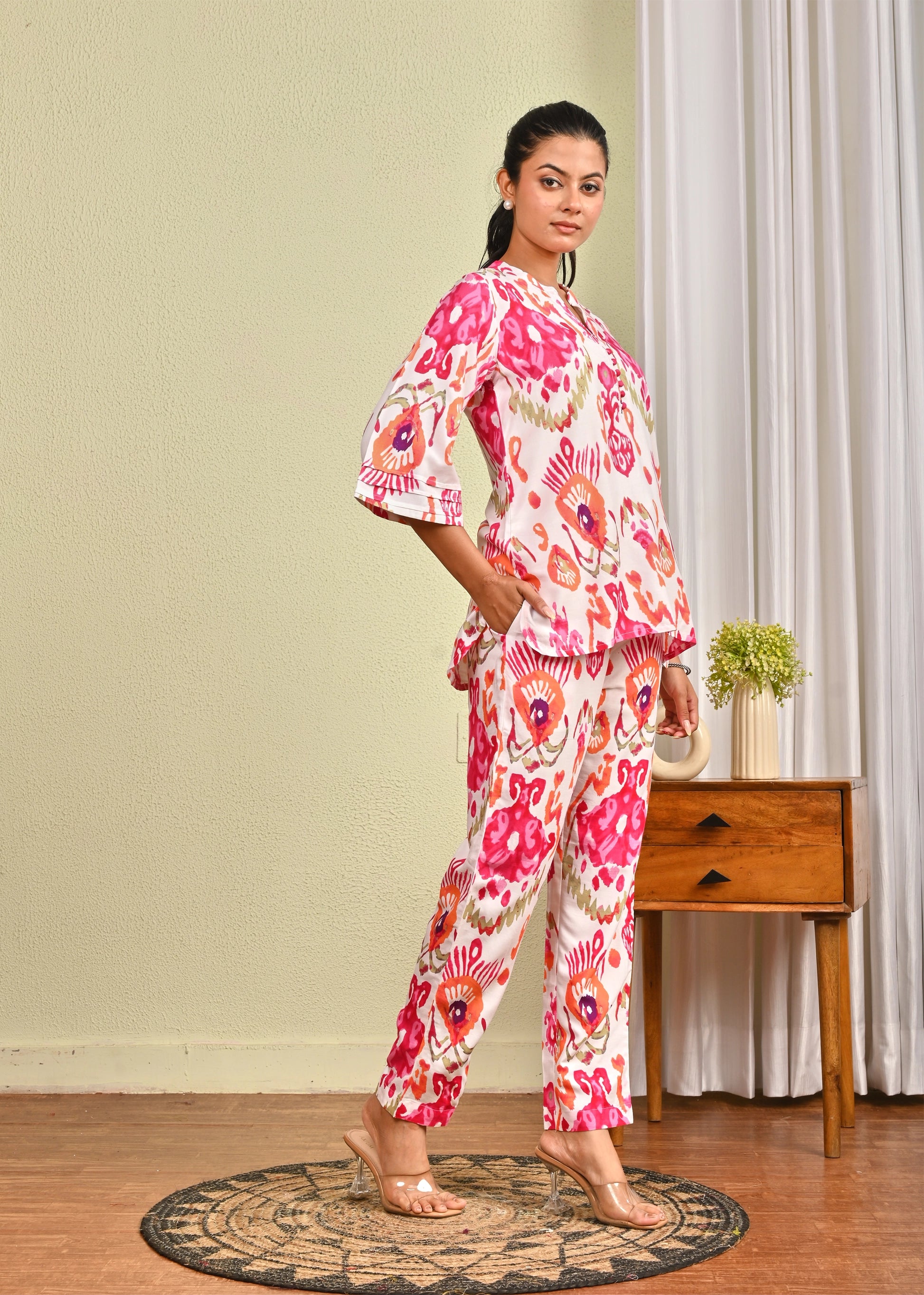 Relaxed Ikat Print Co-ord Set