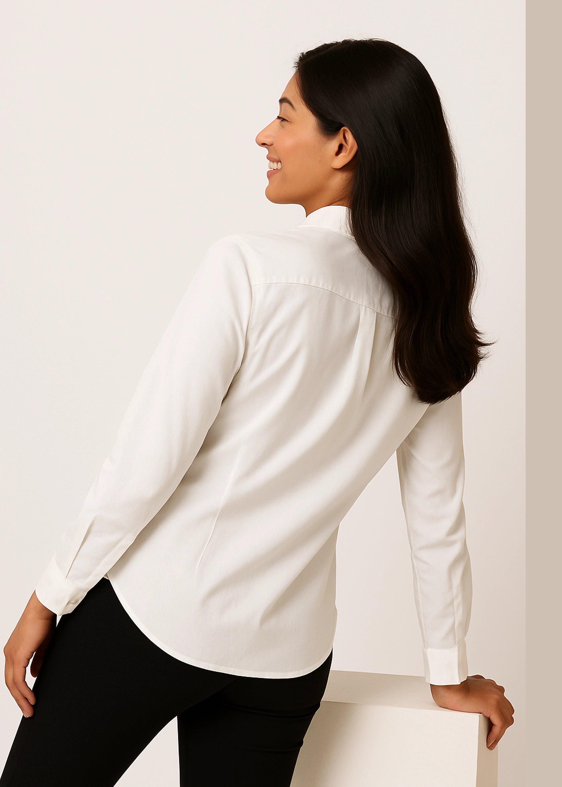 Multicolor Floral Hand Embroidery White Cotton Shirt