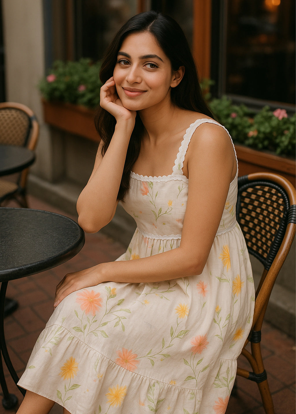 Summer Serenade Scallop-Trim Dress