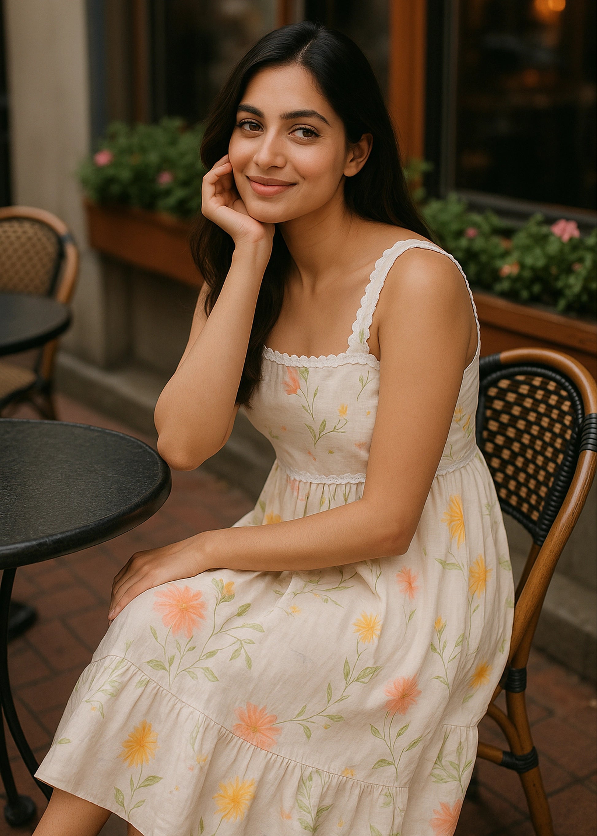 Summer Serenade Scallop-Trim Dress
