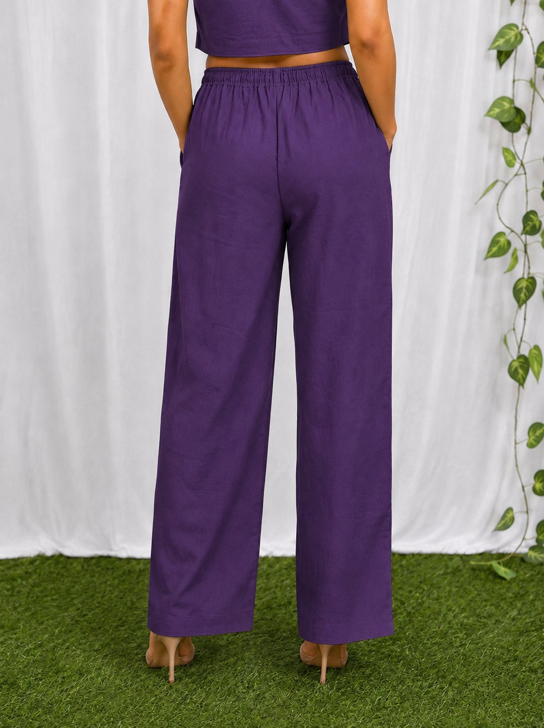Women Cotton Flex Relaxed Straight Fit Trousers