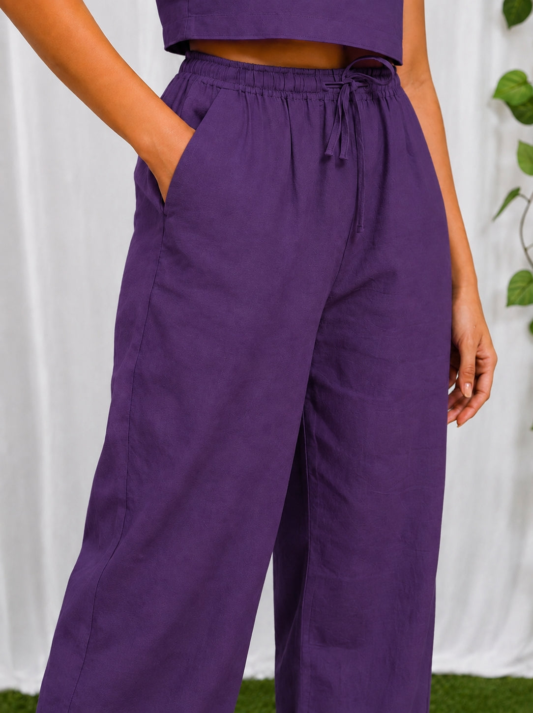 Women Cotton Flex Relaxed Straight Fit Trousers
