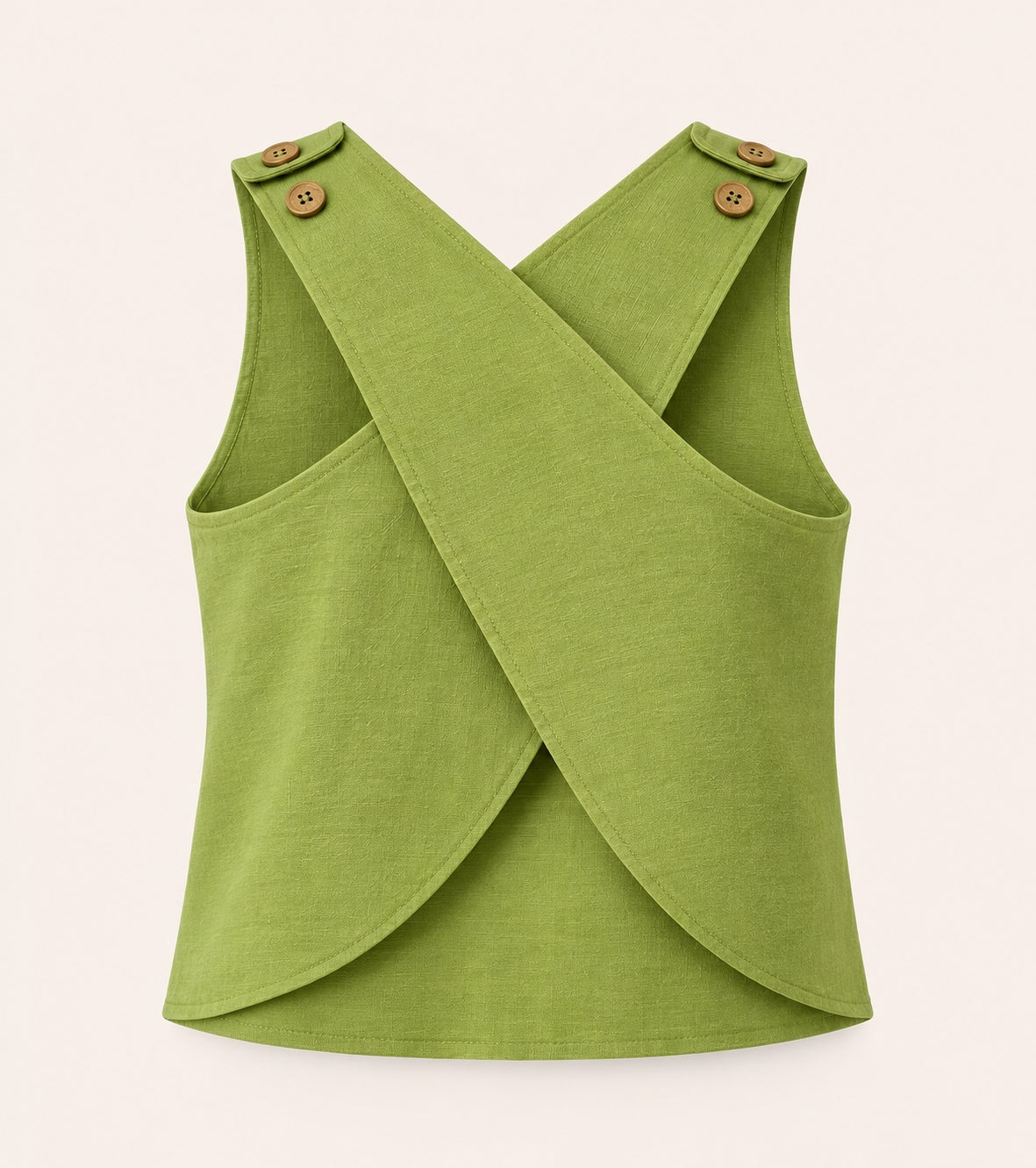 Green Cotton Cross Back top and Bottom Set