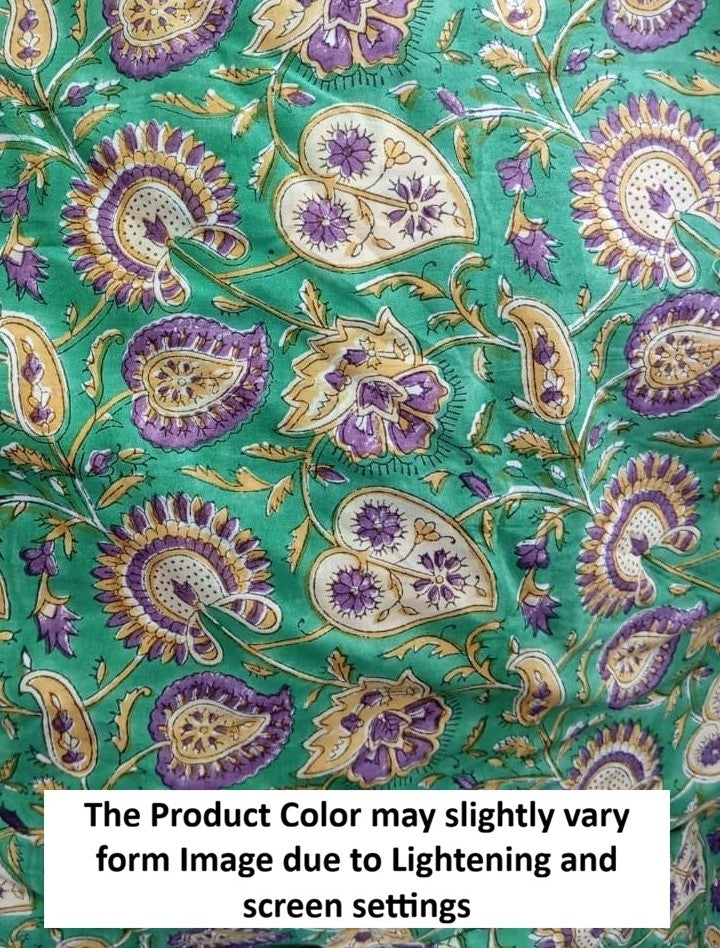 Green Manderian Collar Cotton Kurti