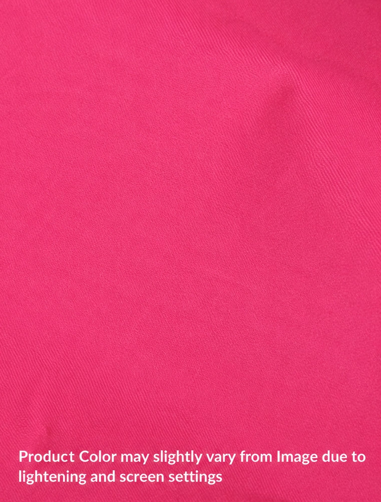 Women Cotton Flex Relaxed Straight Fit Hot Pink Trousers