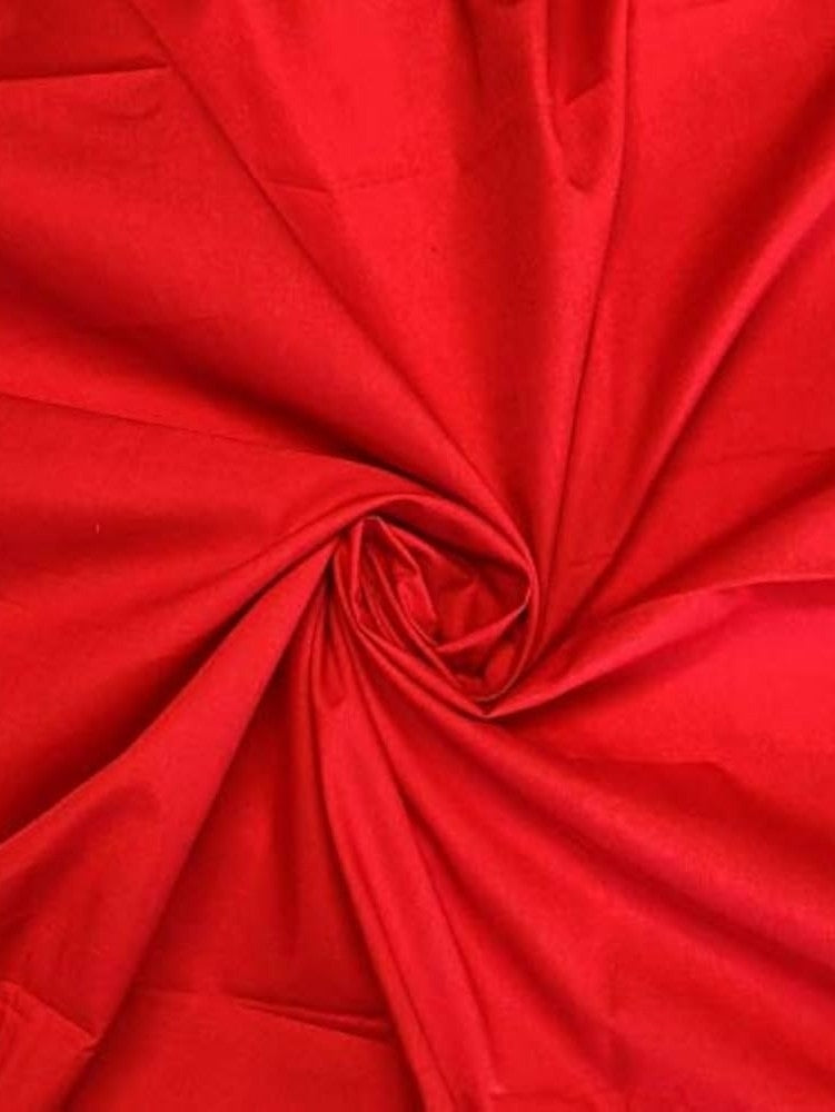 Red Poplin Peplum Bow Top