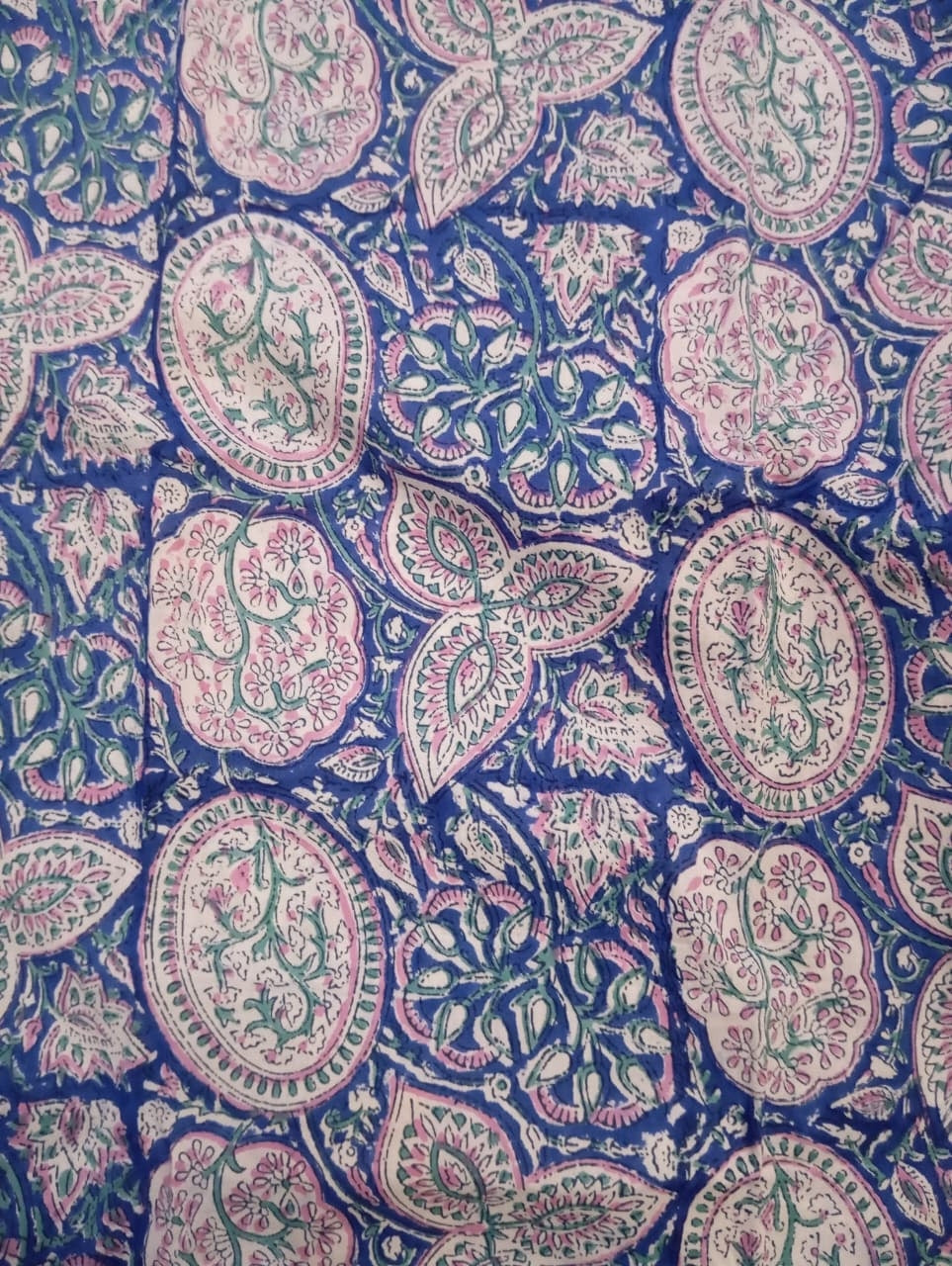 Blue Floral Print Cut-Out Neck Short Kurti