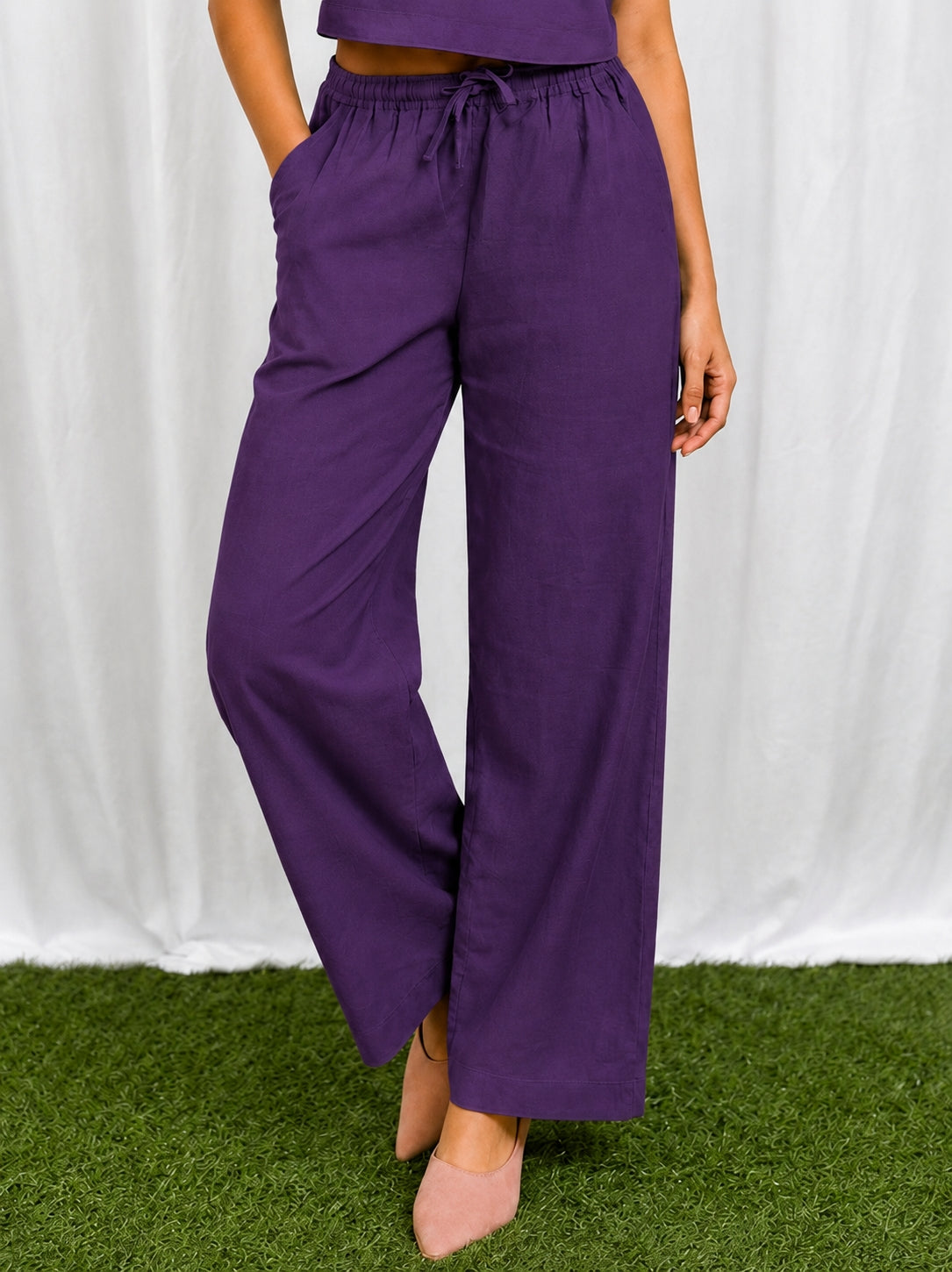 Women Cotton Flex Relaxed Straight Fit Trousers