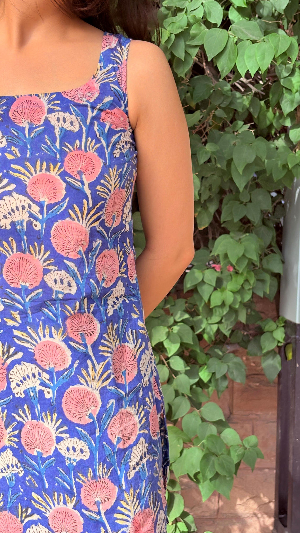 NeelKali Floral Block Premium Cotton Kurti