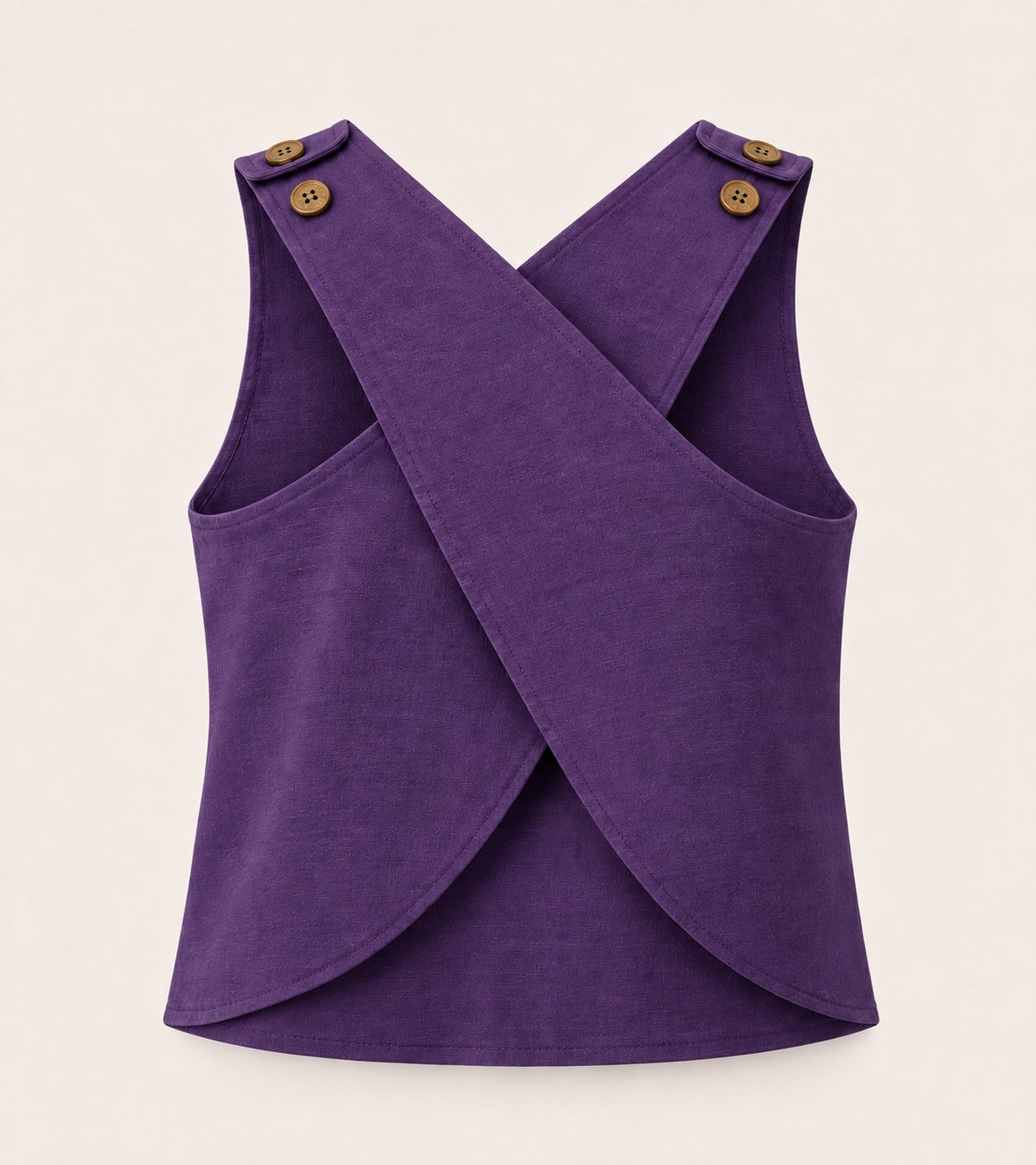 Purple Cotton Cross Back top and Bottom Set