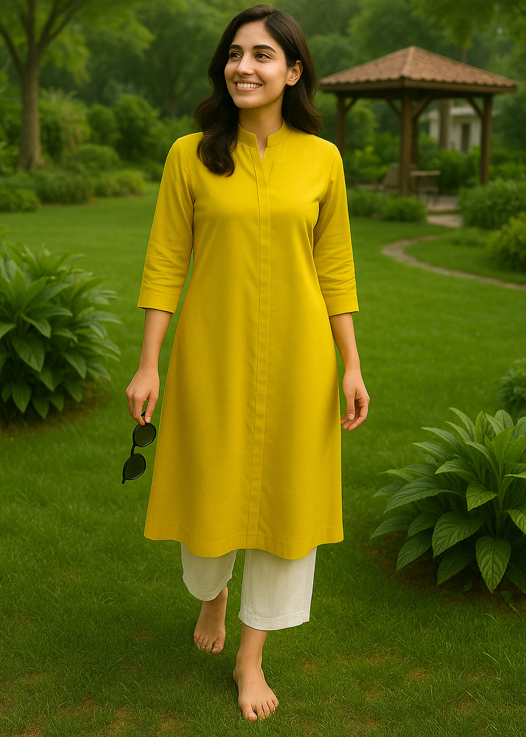 Mustard Yellow Straight Kurti