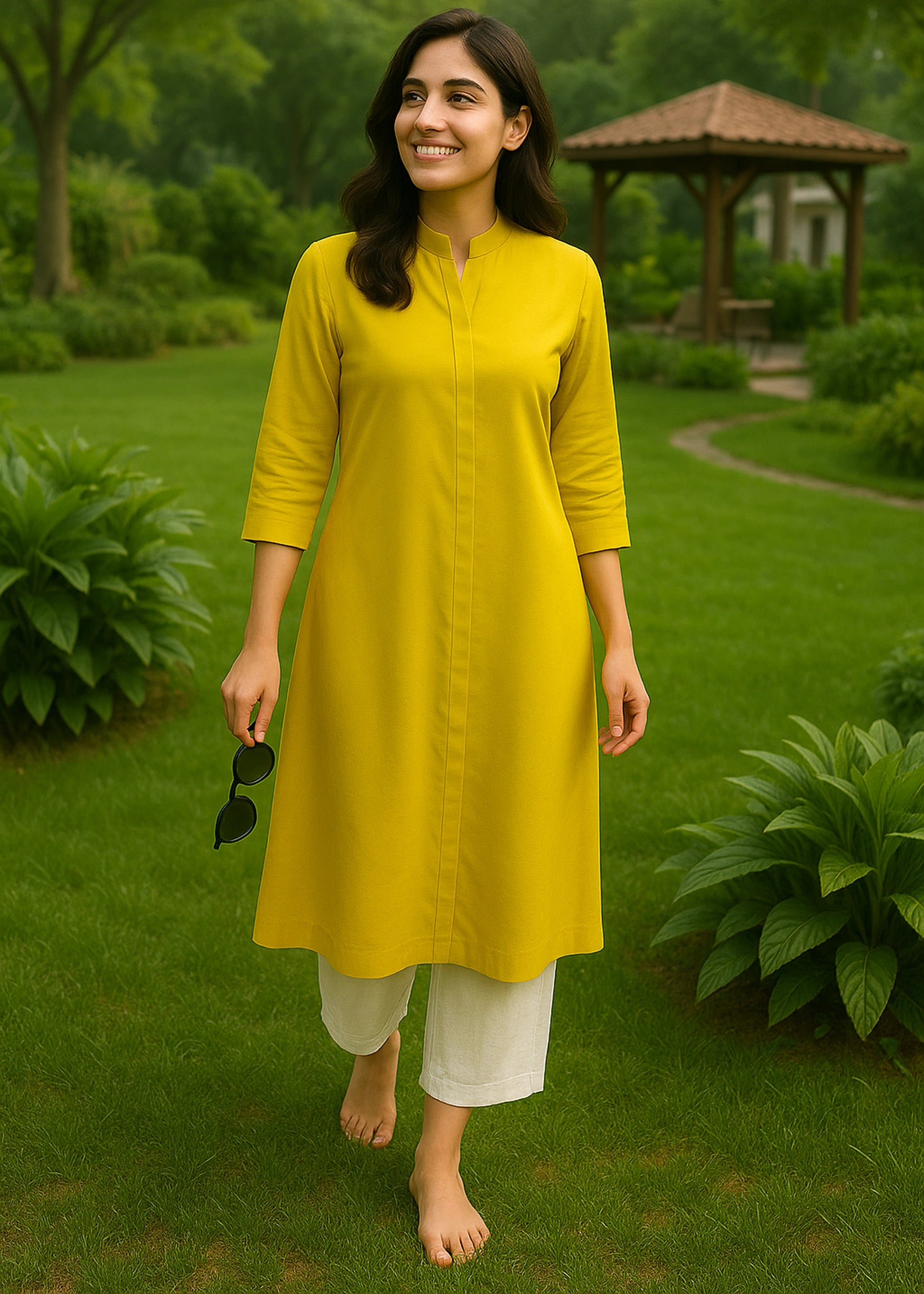 Mustard Yellow Straight Kurti
